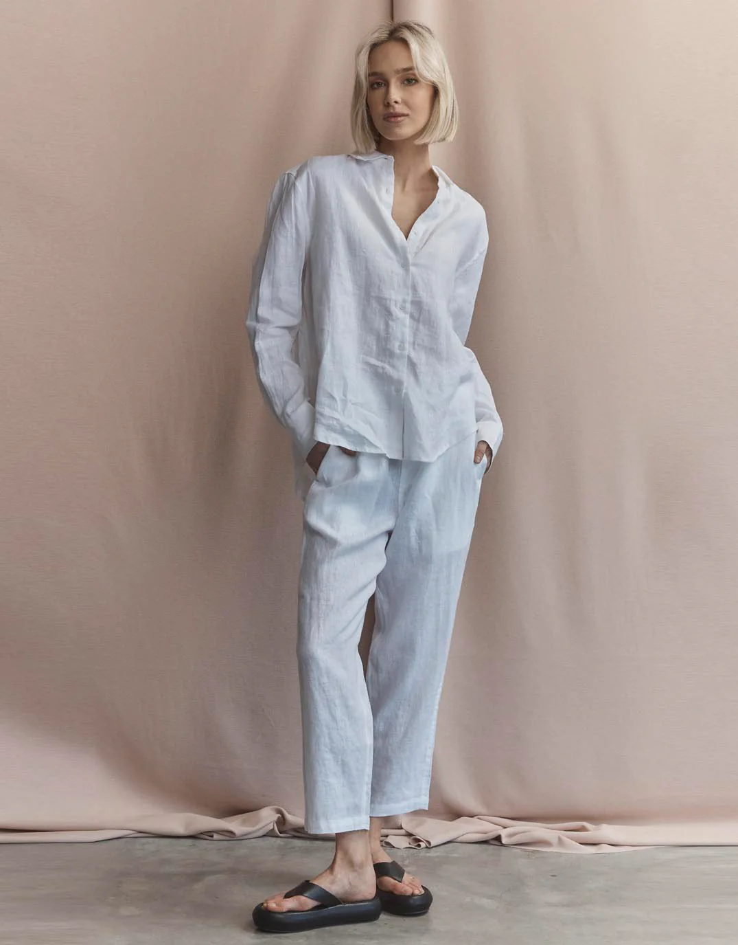 Abigail Linen Pant - White - Image 2