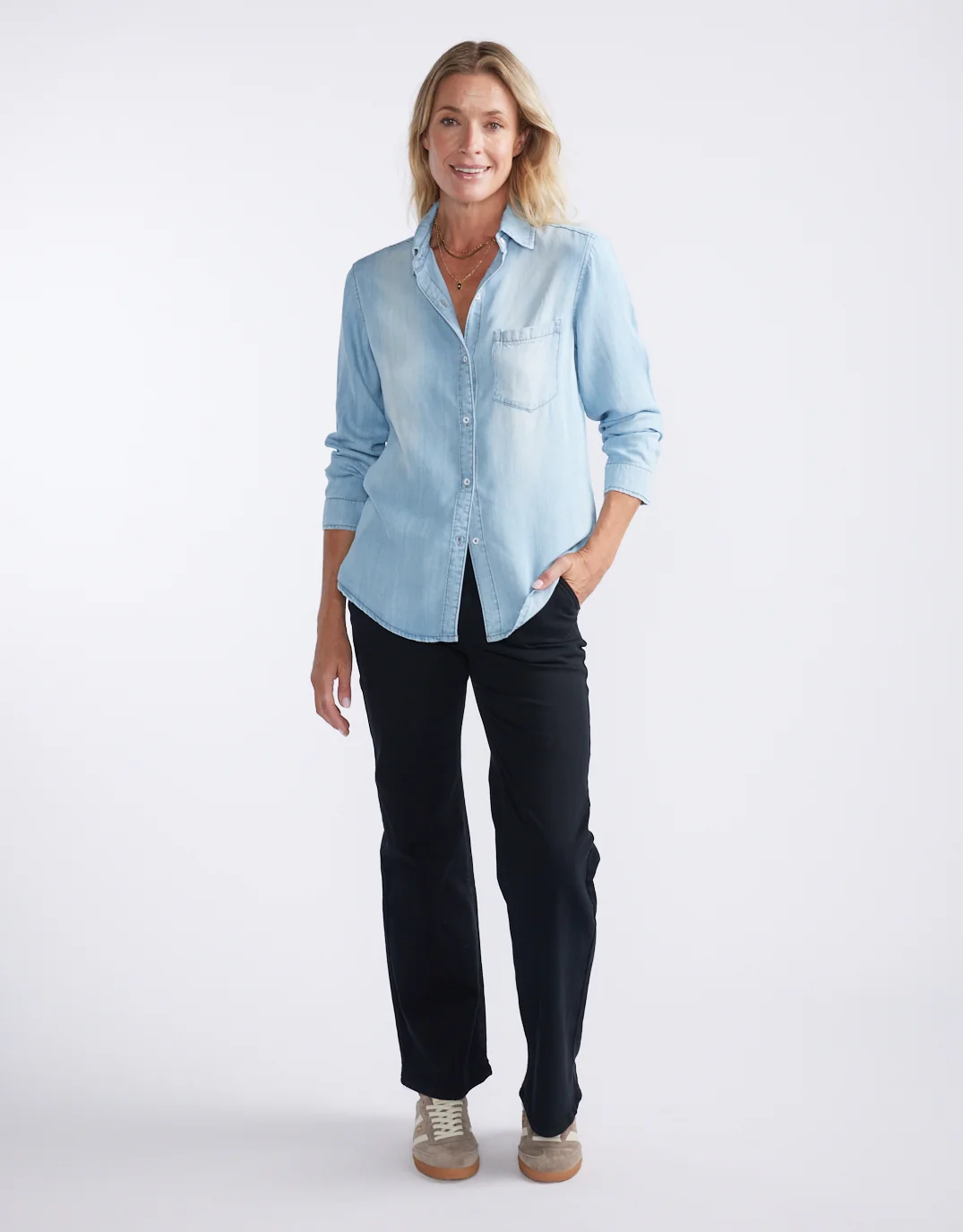 Ava Vintage Shirt - Light Wash - Image 3