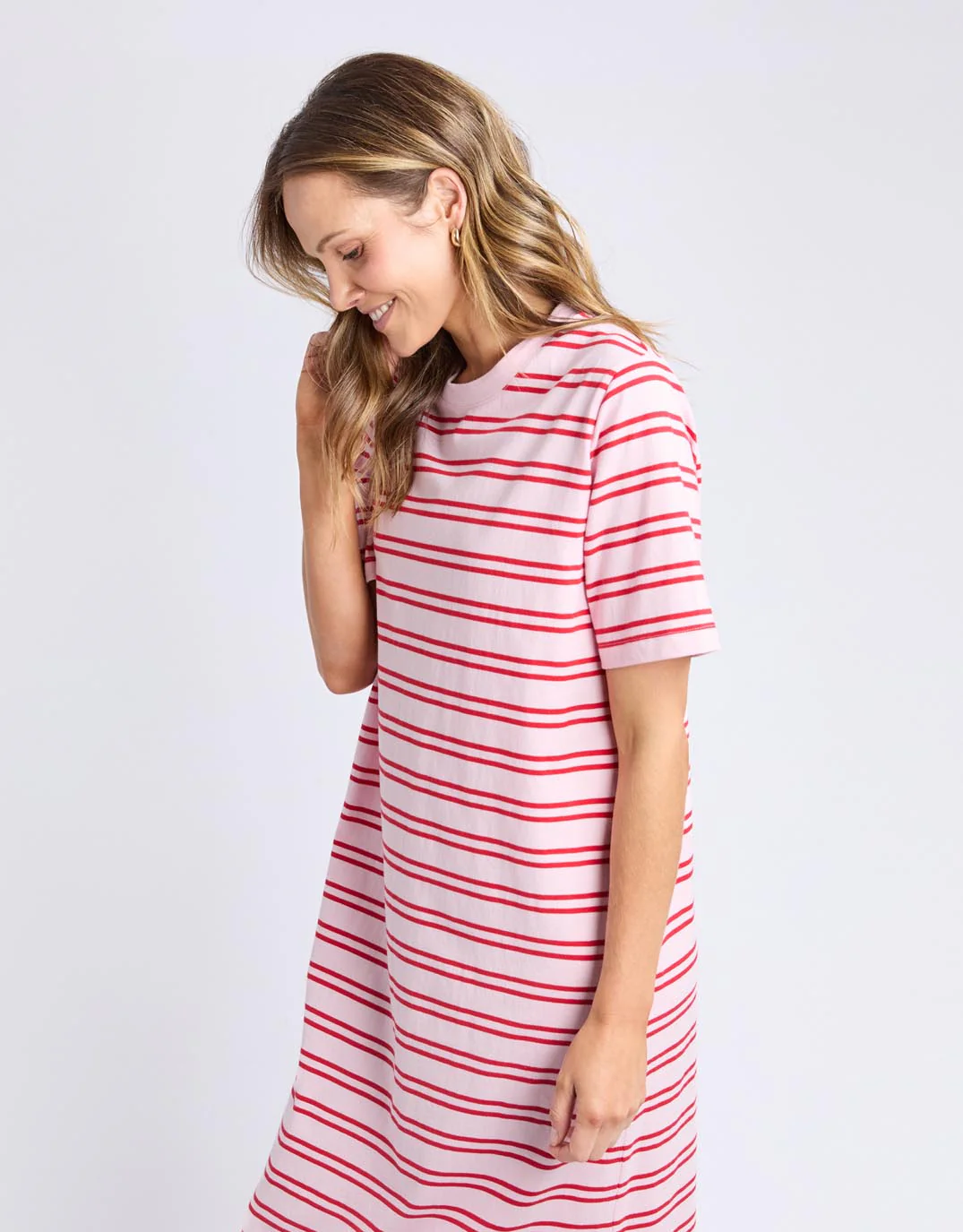 Bon Bon Dress - Red and Pink Stripe - Image 7