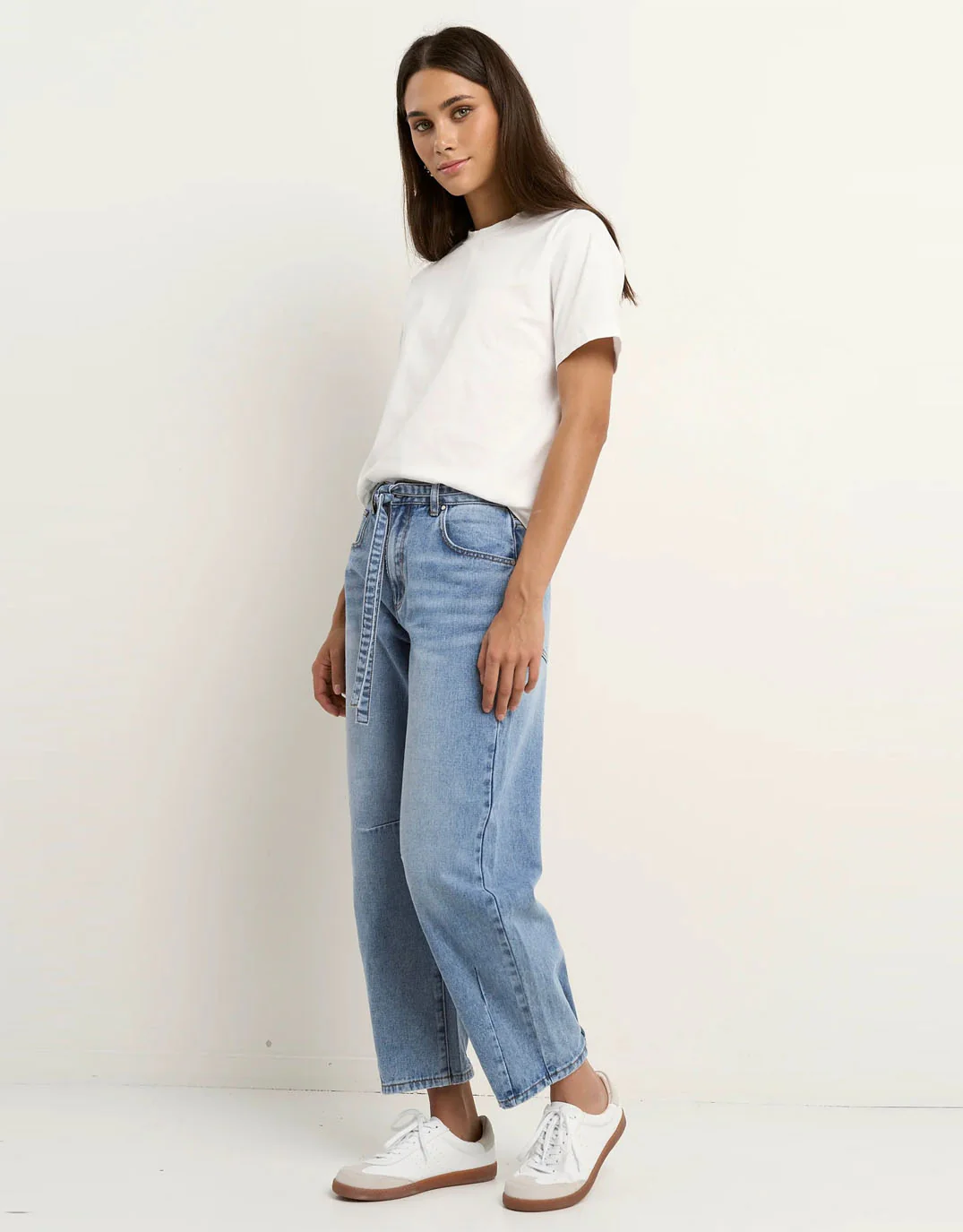 Campus Tie Waist Barrel Jeans - Light Blue - Image 3