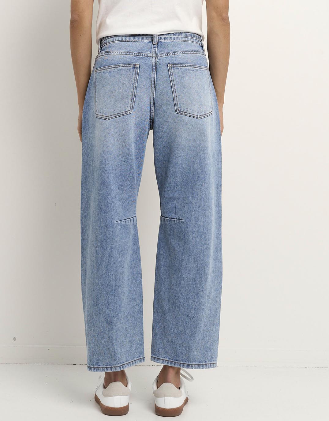 Campus Tie Waist Barrel Jeans - Light Blue - Image 8