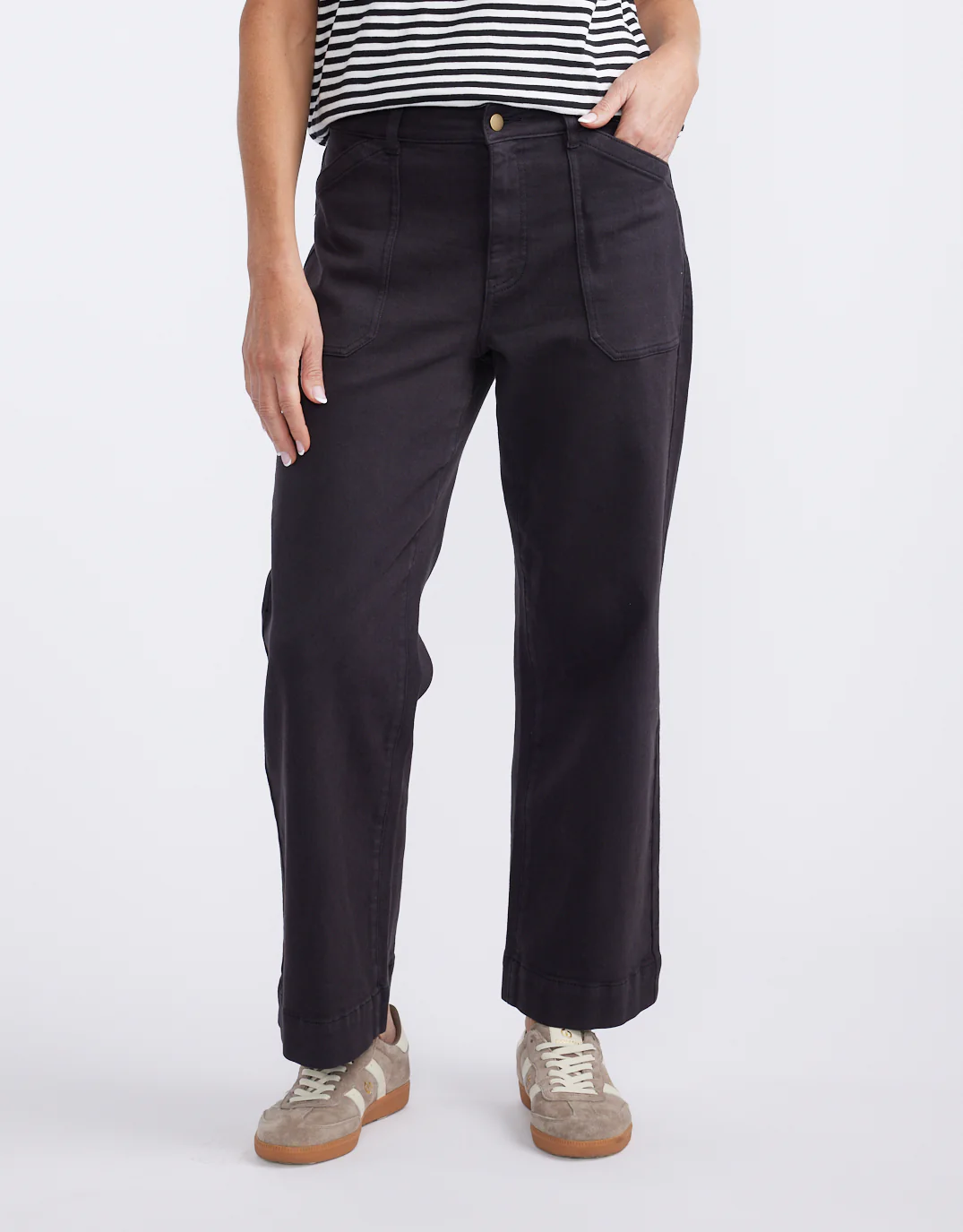 Catalina Wide Leg Jeans - Black - Image 3