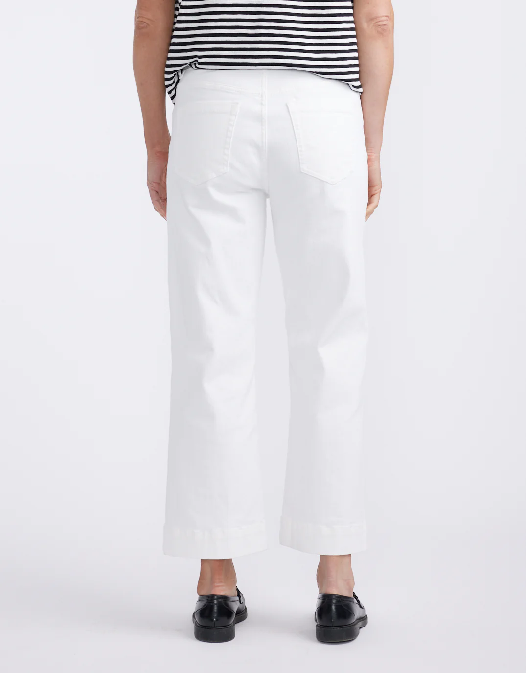 Catalina Cropped Wide Leg Jeans - White - Image 17