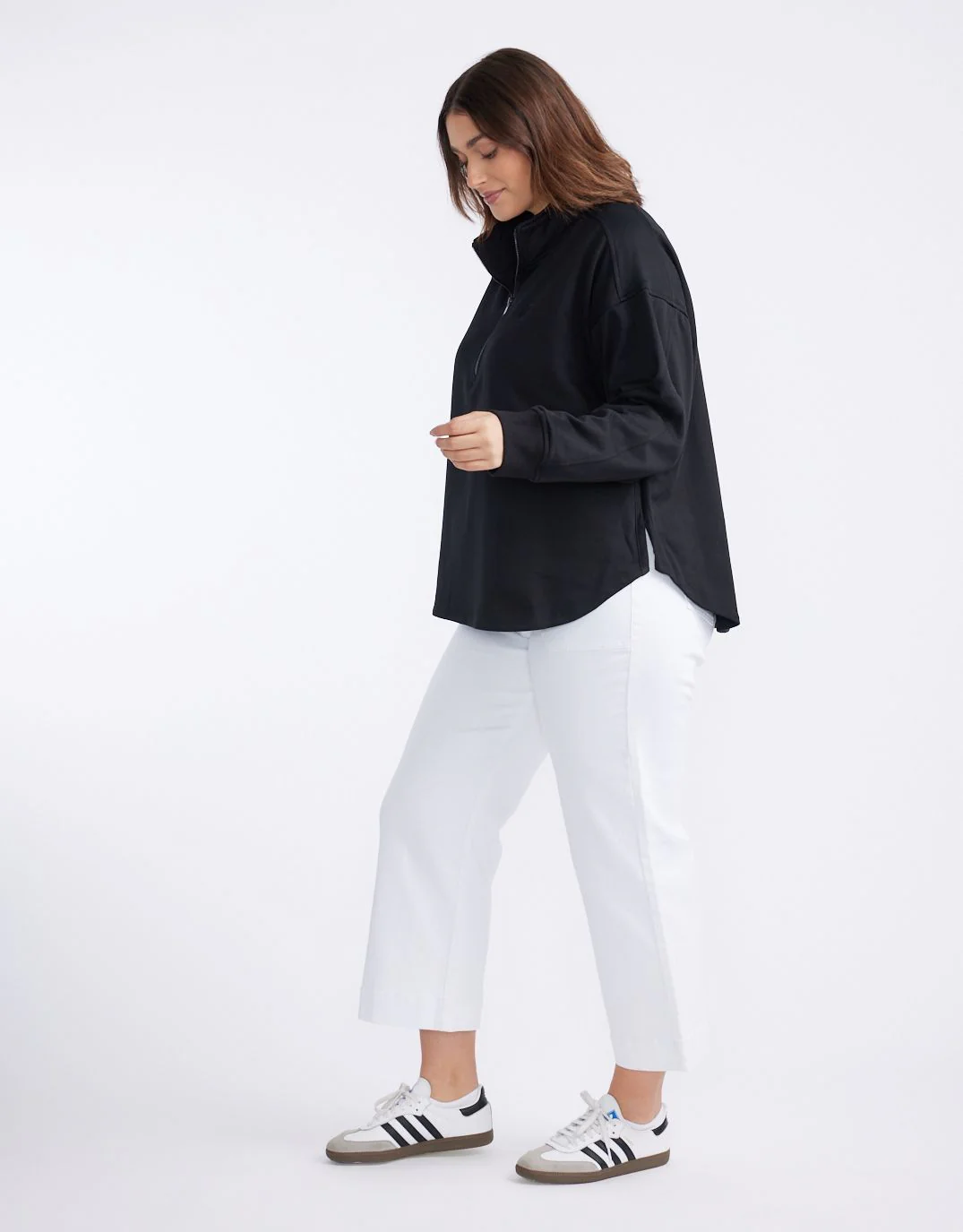 Catalina Cropped Wide Leg Jeans - White - Image 7
