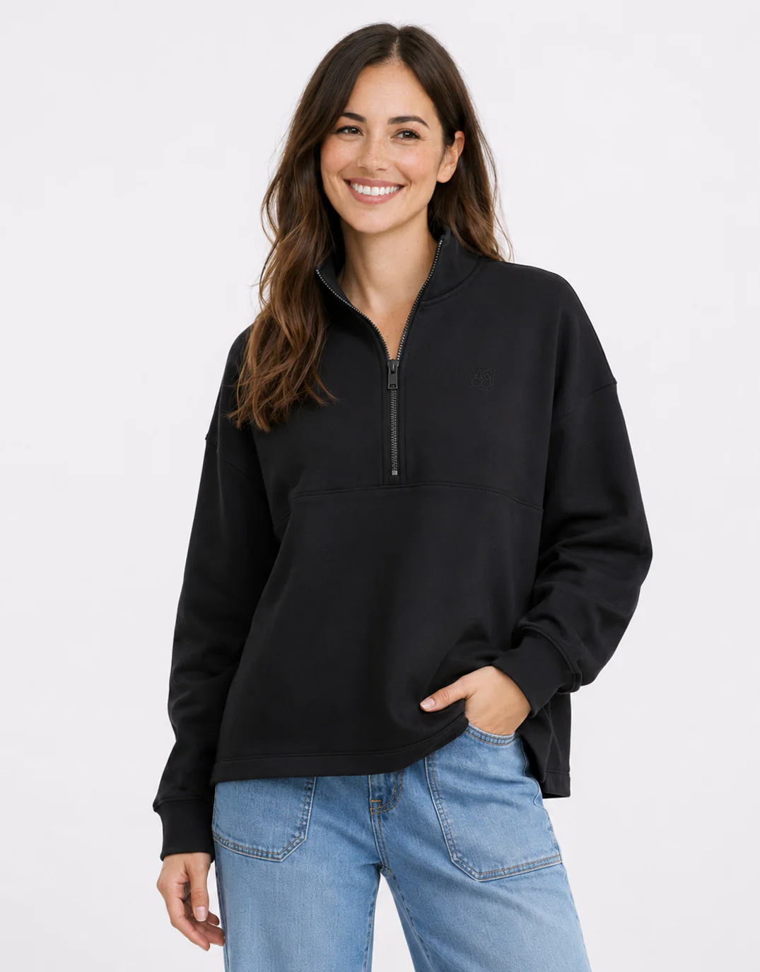 Escape Super Soft Half Zip Top - Black - Image 10