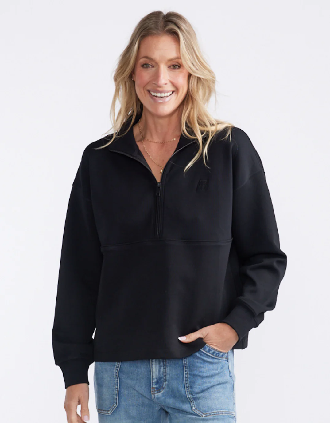 Escape Super Soft Half Zip Top - Black - Image 12