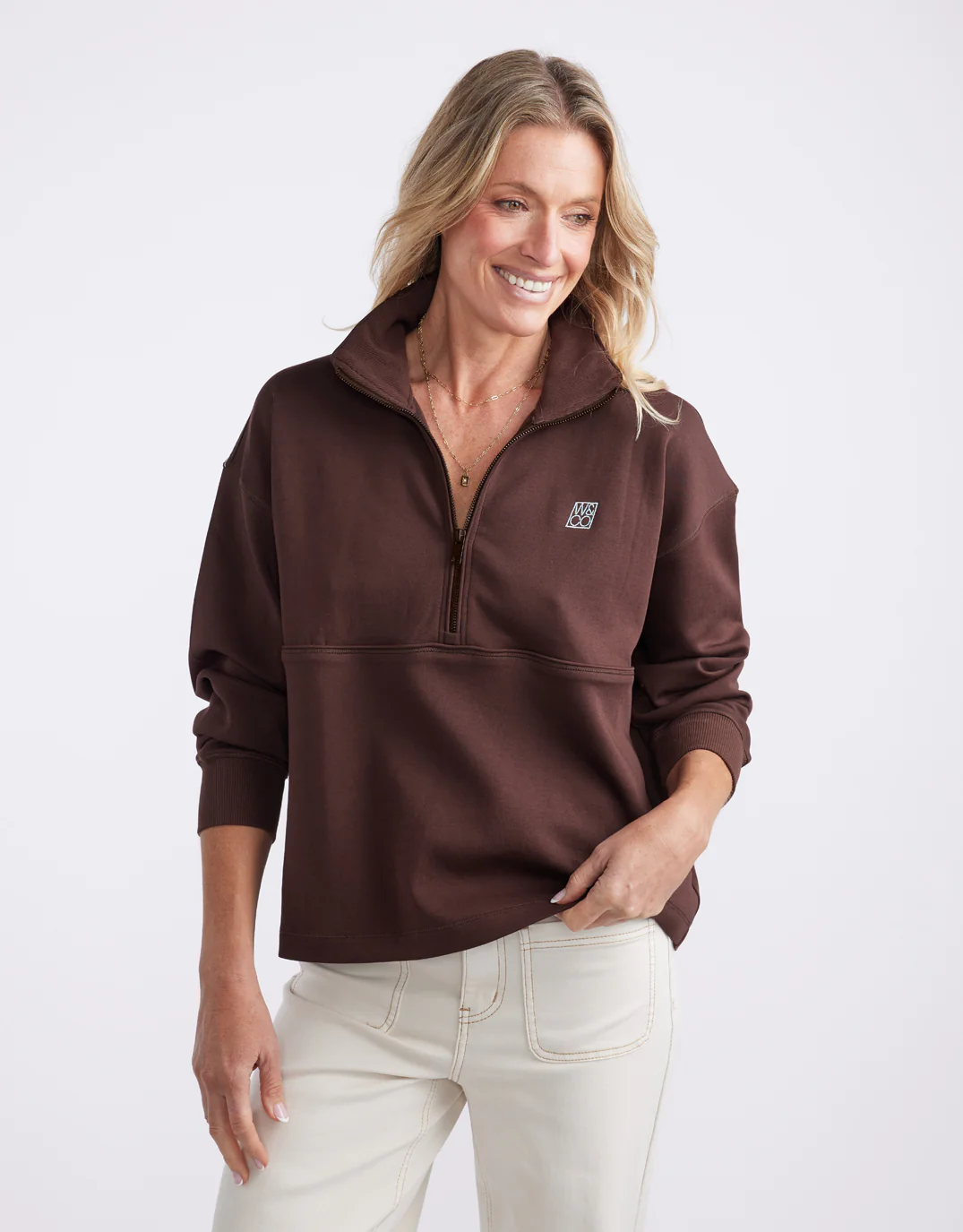 Escape Super Soft Half Zip Top - Chocolate - Image 6