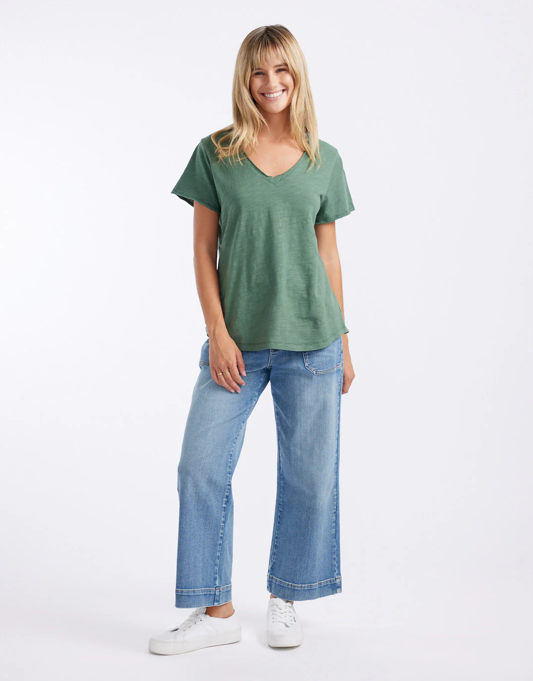 Original V Neck T-Shirt - Thyme - Image 4