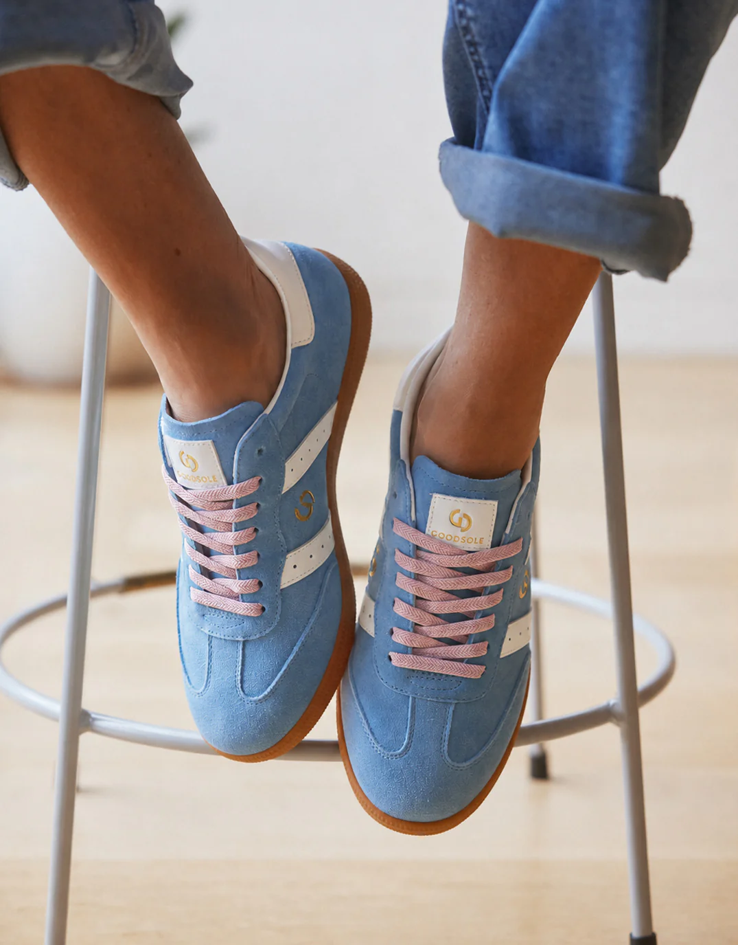 Parallel Suede Sneakers - Denim/Pink - Image 2