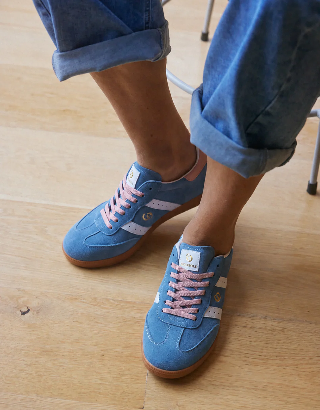 Parallel Suede Sneakers - Denim/Pink - Image 3