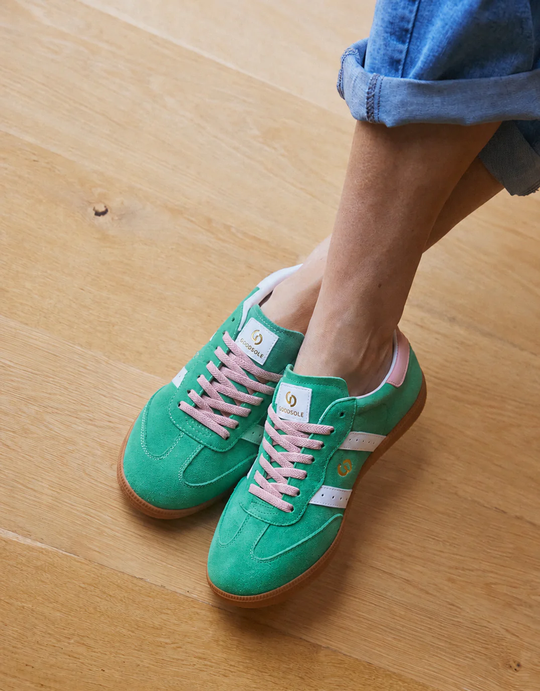 Parallel Suede Sneakers - Green/Pink - Image 4