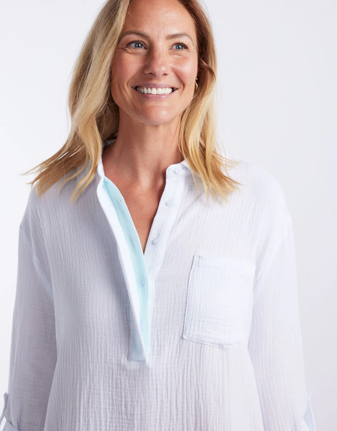 St Barts Dress - White / Seaglass - Image 2