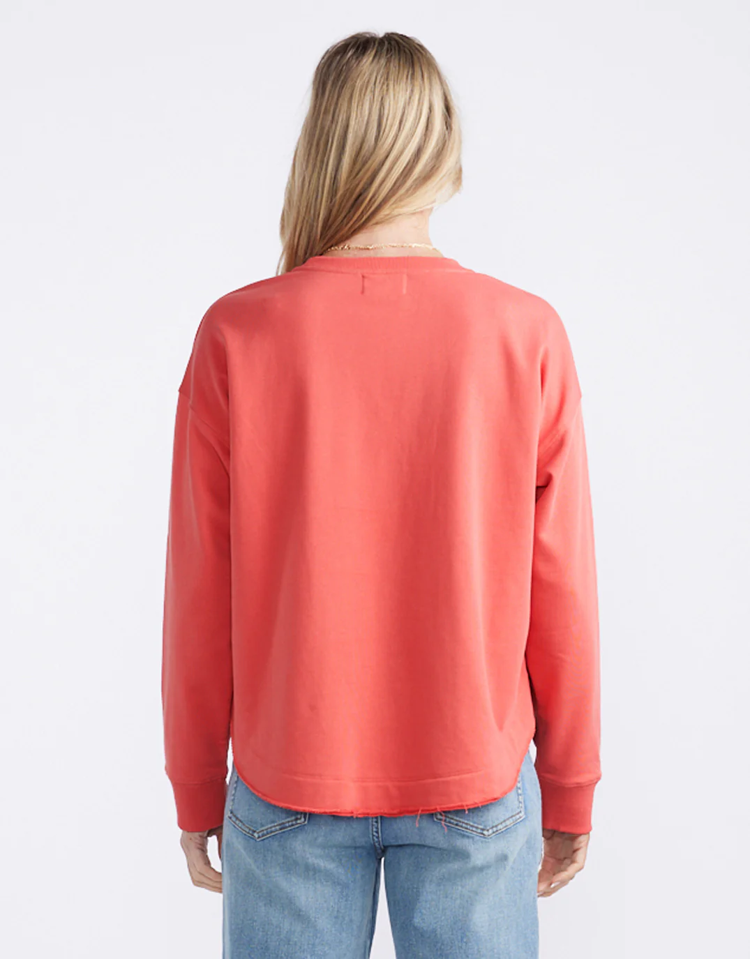 Staple Scoop Hem Sweat - Washed Red - Image 10