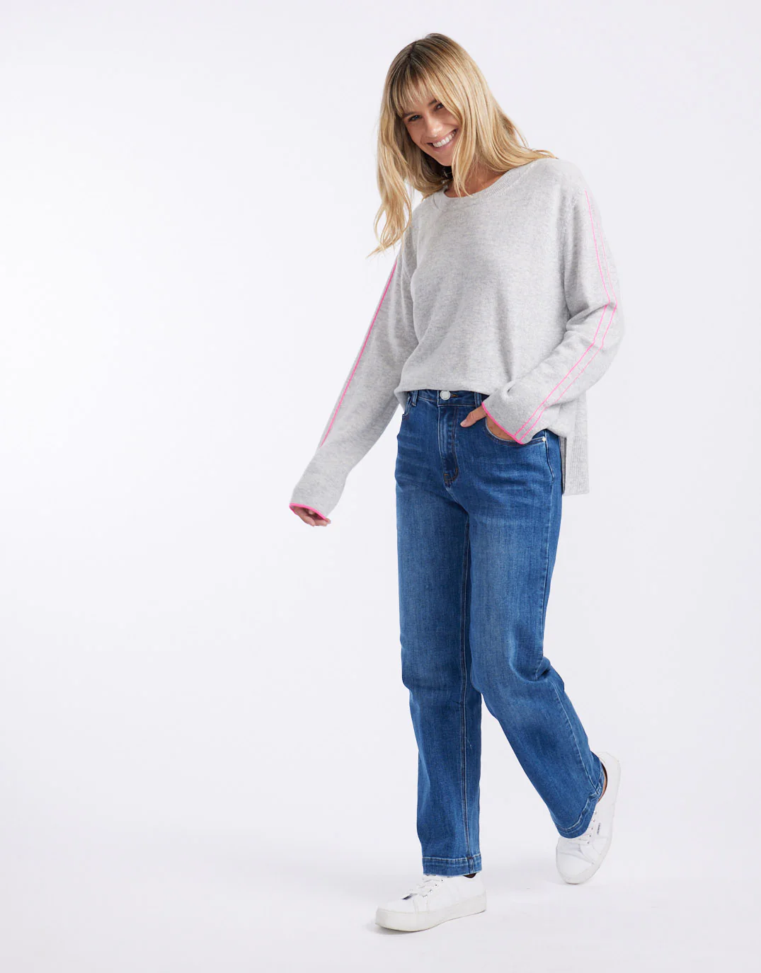 Stretch Straight Leg Jean - Dark Blue - Image 12