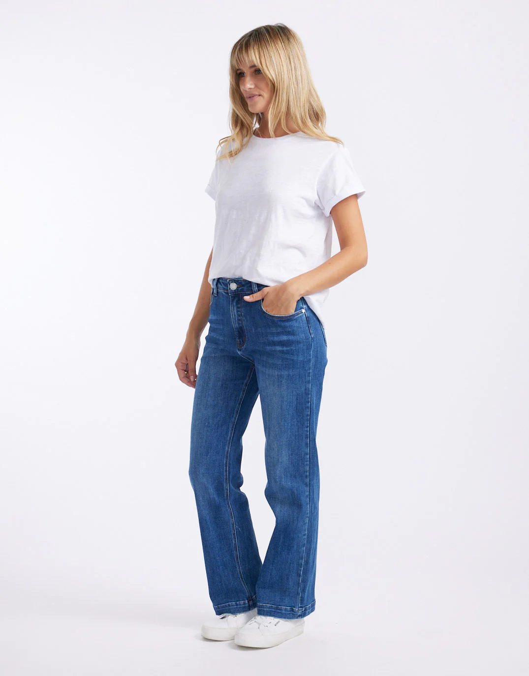 Stretch Straight Leg Jean - Dark Blue - Image 2
