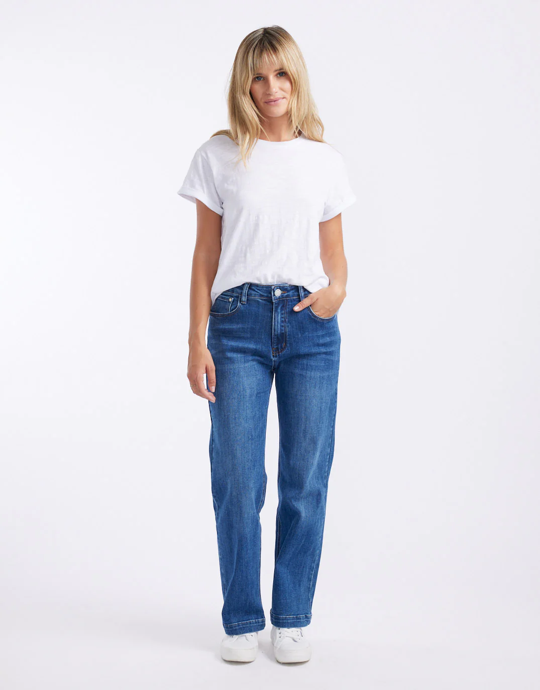 Stretch Straight Leg Jean - Dark Blue - Image 4