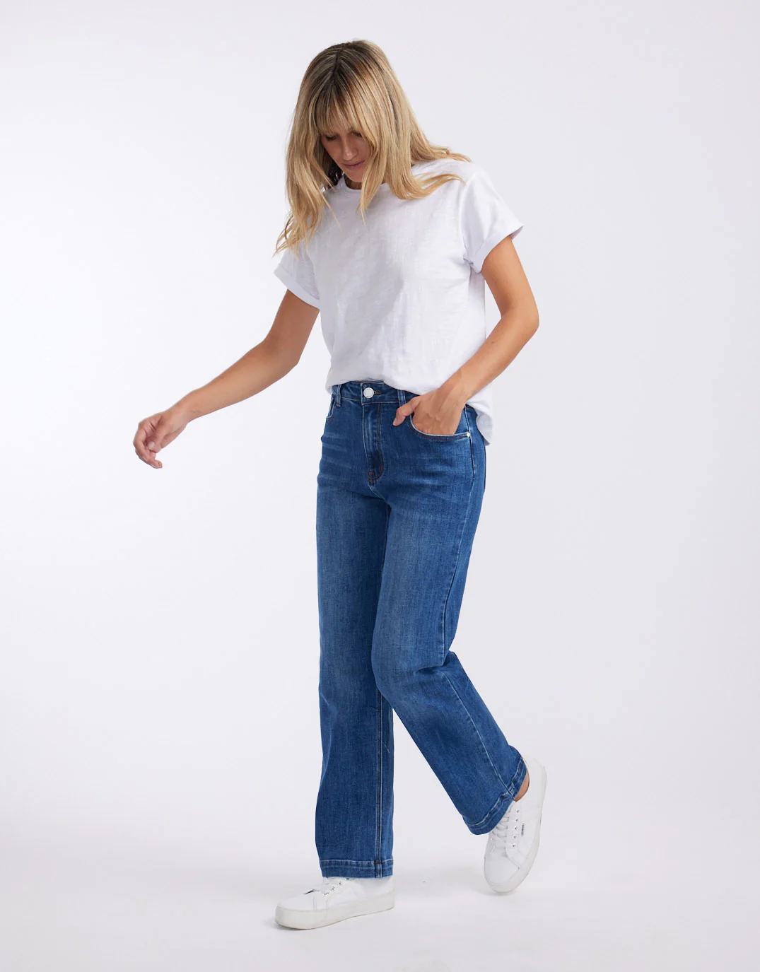 Stretch Straight Leg Jean - Dark Blue - Image 5