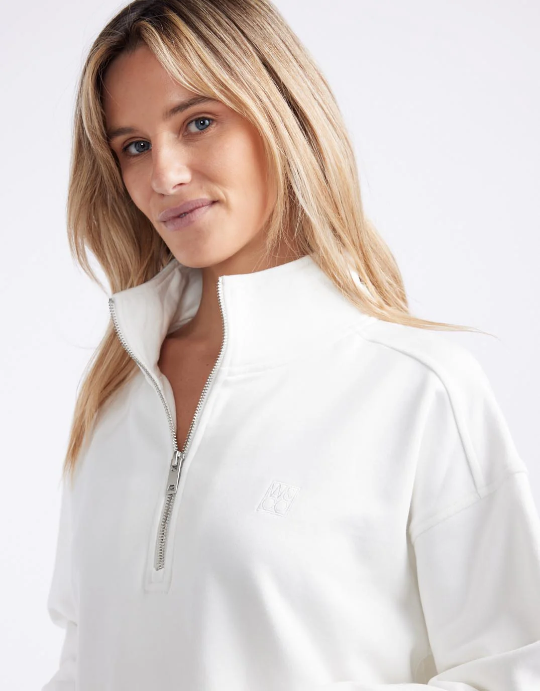 Unwind Half Zip Sweater - White - Image 11