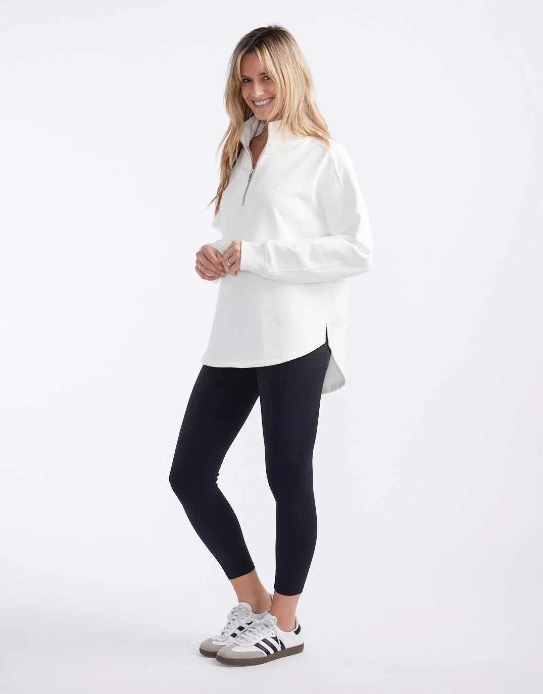 Unwind Half Zip Sweater - White - Image 9